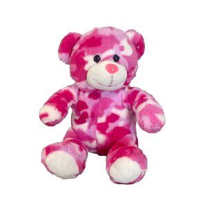 Camo Cuties Plush Bear Pink White Camouflage 9” Tall Soft Stuffed Animal